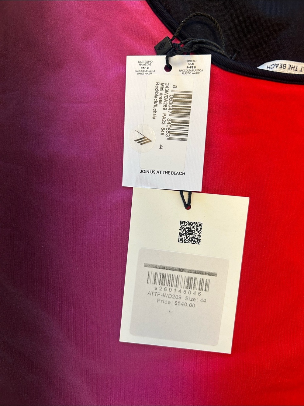 The Attico Ombre Pink-Red Mini Dress